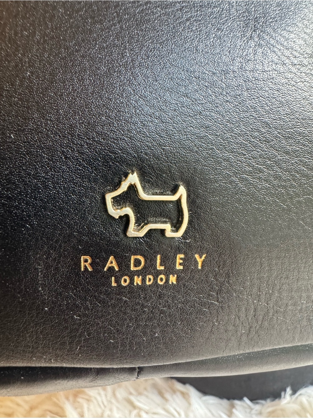 RADLEY LONDON Black Leather Crossbody with Gold Logo - Picture 7 of 10